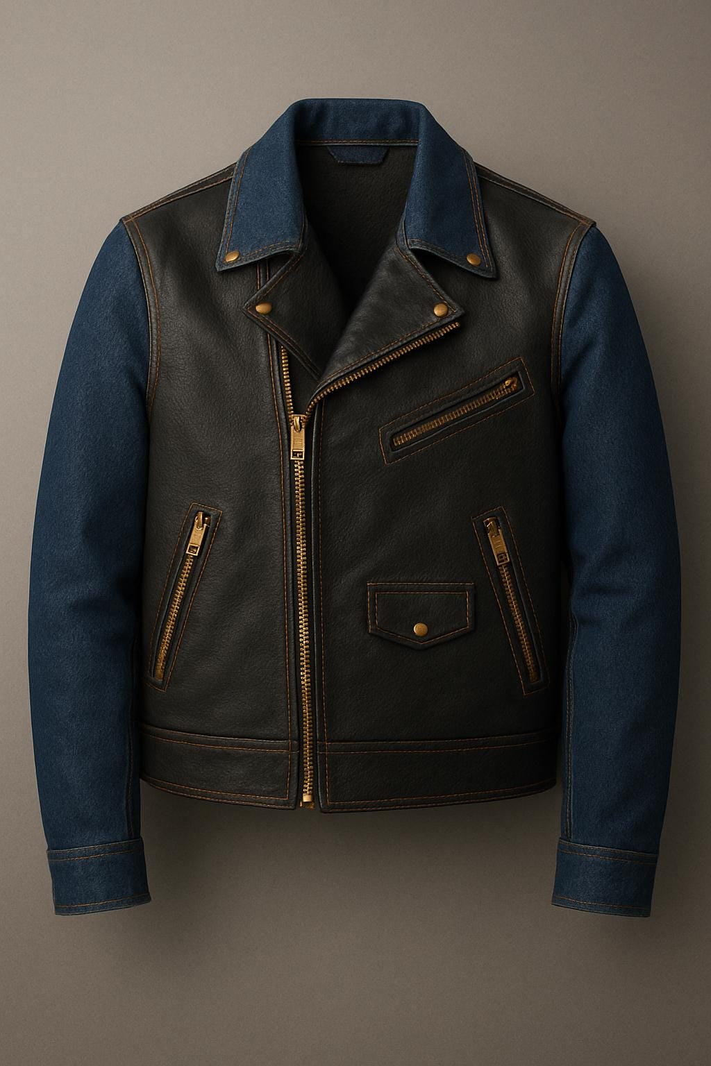 Mens Denim Jacket With Leather Sleeves Australia