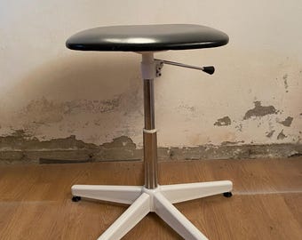 Vintage STOL Kamnik Vrtiljak Adjustable Stool, 1970s Yugoslavia, Industrial Swivel Stool, Mid Century Modern Workshop Chair