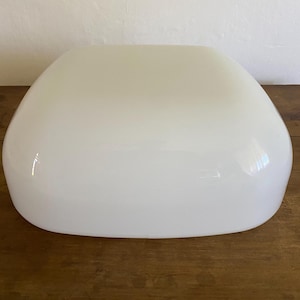 Vintage plafondlamp van opaalglas, 30 x 30 cm, inbouwmodel, mid-century modern, melkglazen plafondlamp/wandlamp.