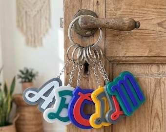 Custom Letter Bag Charm, Personalized Backpack Tag Accessory, Colorful Alphabet Tag