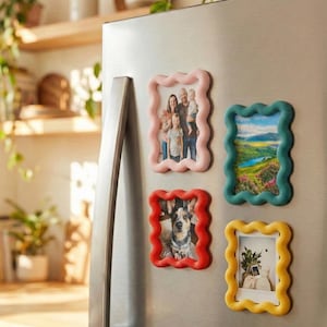 Gewellter Mini-Fotorahmen personalisierte bunter Kühlschrankmagnet-Polaroidrahmen