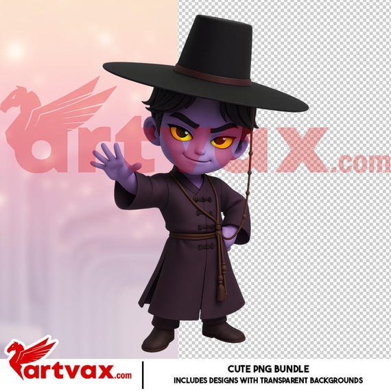 Kpop Demon Hunter クリップアートバンドル、かわいい3Dアイドル