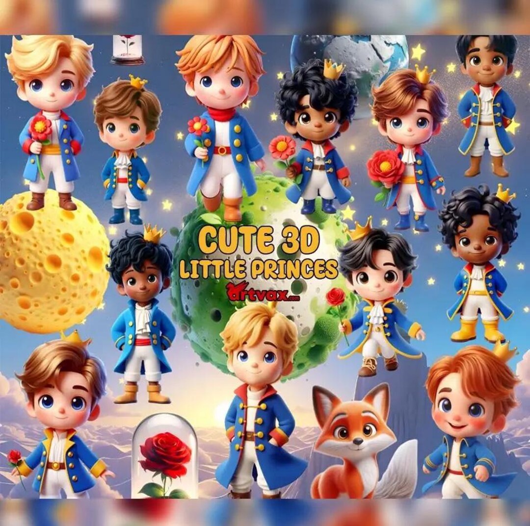 Little Prince Html Little Prince Clipart Bundle, Cute 3D Royal Boy PNG, Le Petit Prince ...