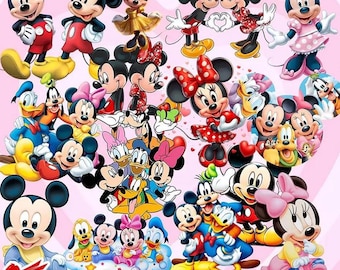 Mickey Minnie PNG Bundle 3D | Disney Friends Clipart | Birthday Party Sublimation Digital Download Pack