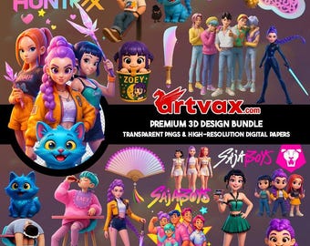 KPOP デーモンハンター ダーピータイガー PNG | かわいい青いアニメ