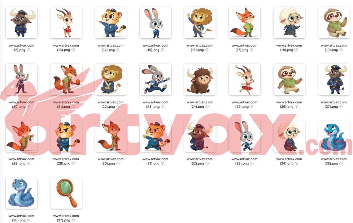 Paquete PNG de Zootopia 2 / Clipart de acuarela de Judy Hopps y Nick ...