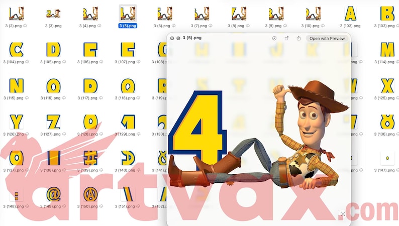 Toy Story Doodle Alphabet Png Svg, Woody Buzz Letter Font, Toy Story ...