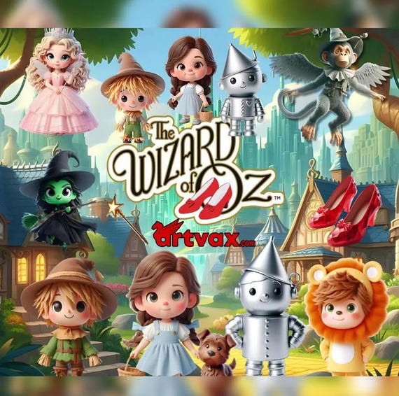 オズの魔法使いのクリップアートバンドル、かわいい3Dドロシー・トトの