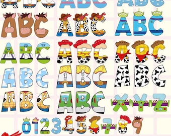 Toy Story Doodle Alphabet Png Svg, Woody Buzz Letter Font, Toy Story tshirt, Toy Story Font png, Birthday Party Design, Custom Name Alphabet