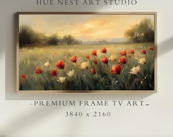 Summer Tulips Oil Painting, Abstract Samsung Frame TV Art, Spring Tv Art, Floral Tv Art, Romantic Screensaver, Easter Farmhouse Wall Decor