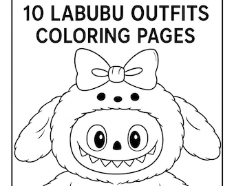 10 Dibujos para Colorear de Atuendos de Moda Labubu