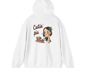 Süße Torten Illustration Hoodie | Gesticktes Tortenstück, Verspielter Druck