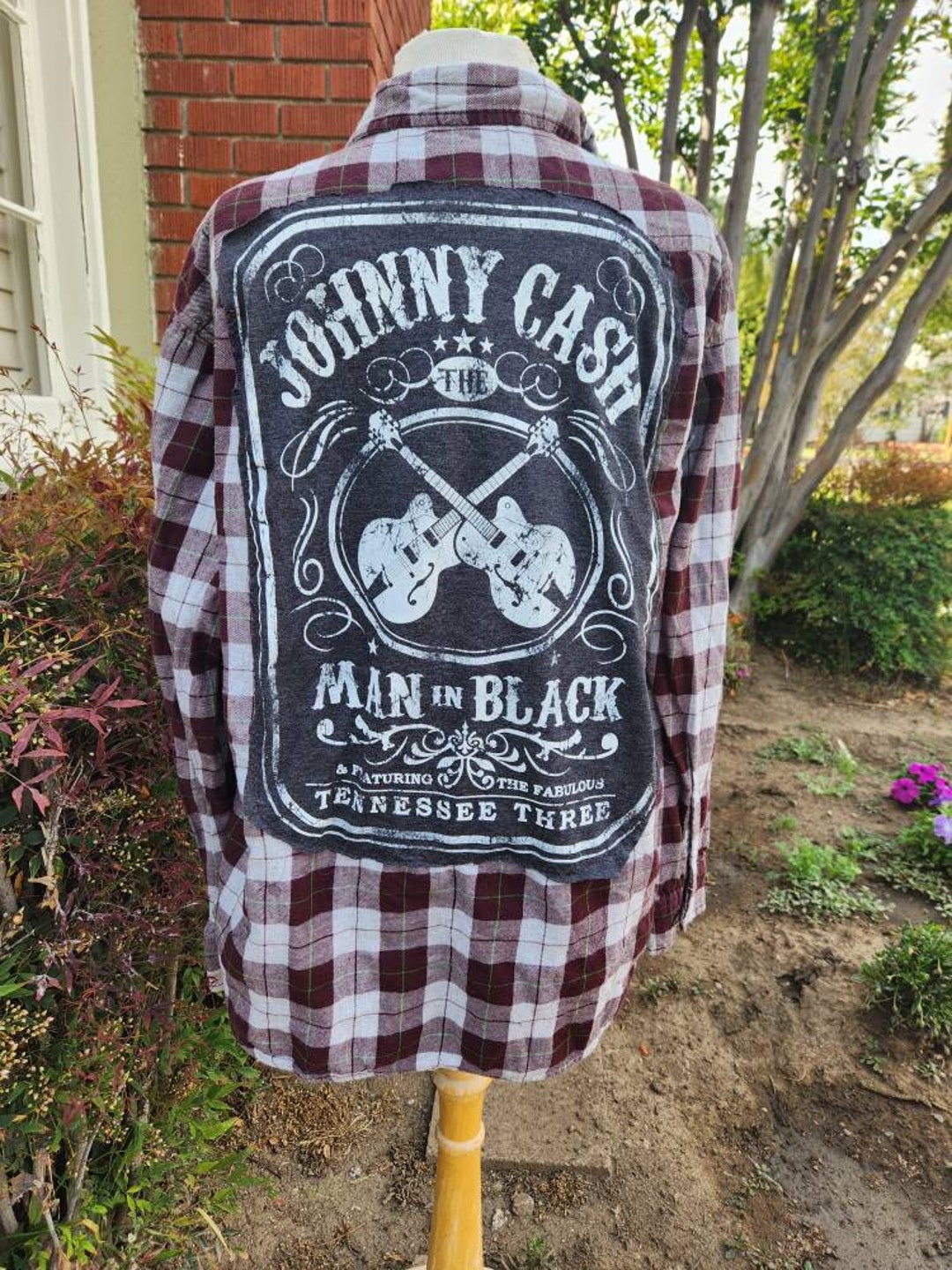 Custom Made Upcycled Vintage Flannel With JOHNNY CASH Back Etsy