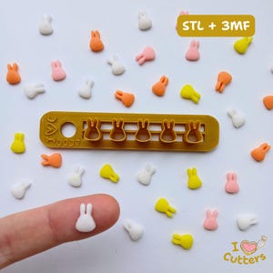 Cortador de chispas con forma de cabeza de conejo STL + 3MF (archivo Bamboo Ready) – Decoración para pastel de Pascua | Chispas DIY STL