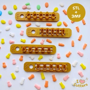 Osterstreusel-STL-Bundle (Ei, Hase, Karotte & Hasenkopf) – 3MF Ready für Bambu Lab A1 | Streusel-Ausstecher zum Selbermachen | Digitaler Download