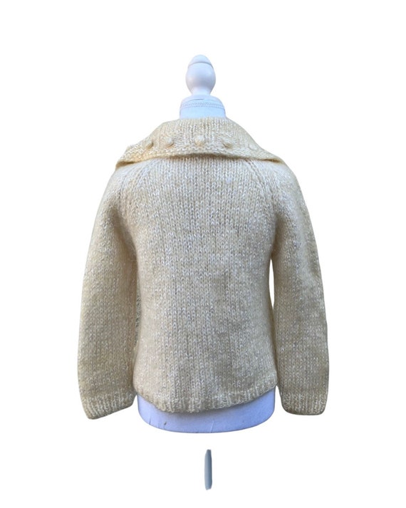 Dreamy Cream Hand Knit Mohair Blend Cardigan. Siz… - image 3