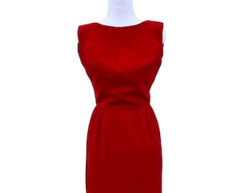 Scarlet Velvet Backless Wiggle Dress. Perfect for that Holiday Cocktail Party. Size S
