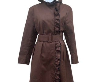 Brown Sixties City Slicker Dress Coat For Main Street by Tom Fallon. Size S/M