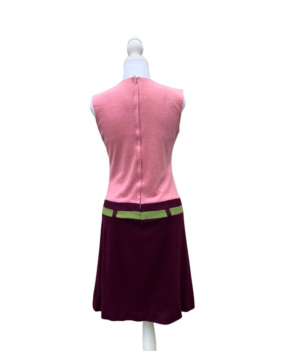 Mod Twiggy Color Block Dress. Size small 4/6 - image 2
