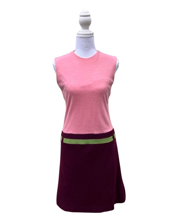 Mod Twiggy Color Block Dress. Size small 4/6 - image 1
