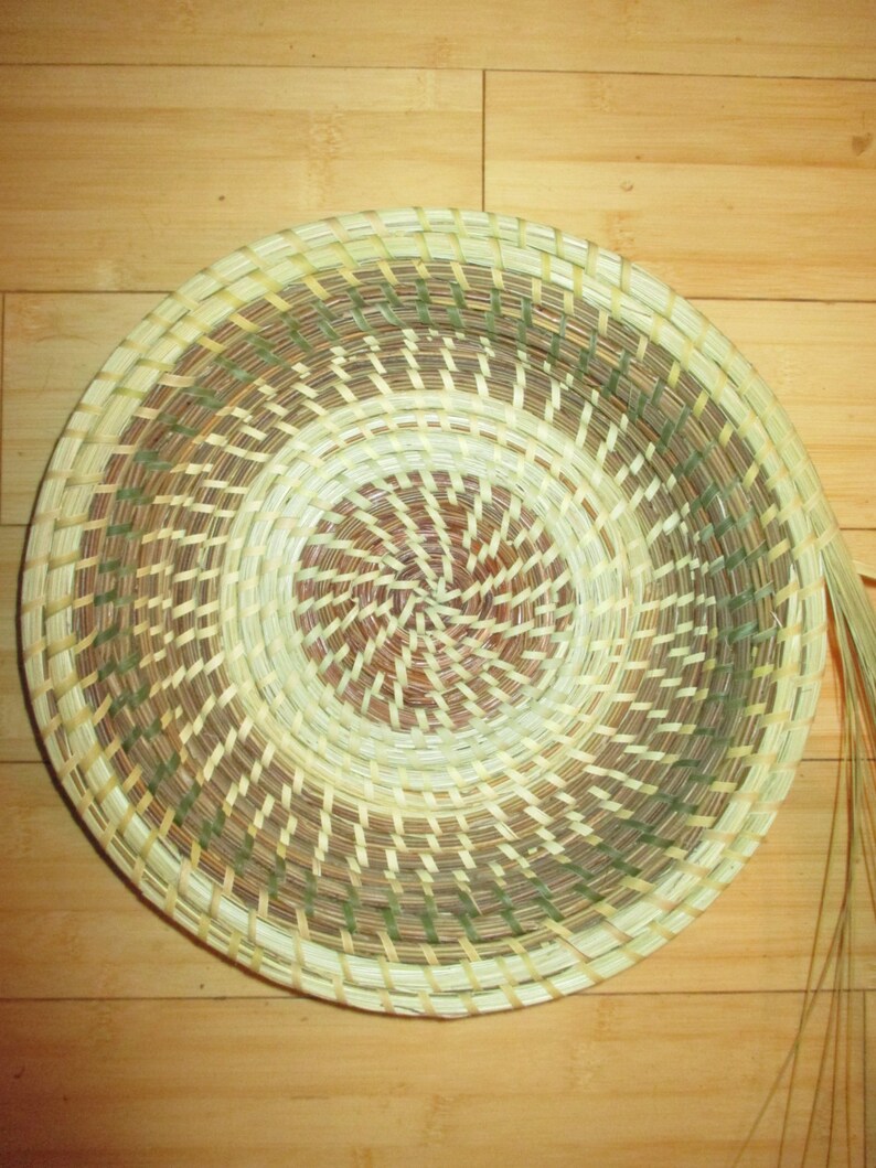 Sweetgrass Flared Fanner Basket Etsy