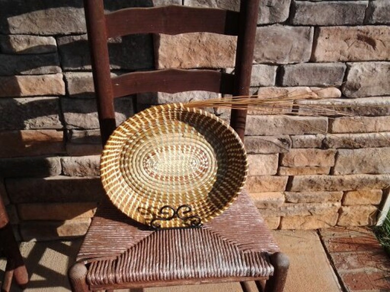 Gullah Sweetgrass OVAL Fanner Basket Wonderful Contrast Etsy
