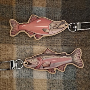 Wooden Freshwater Fish Keychain