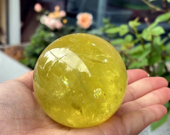 Natural Citrine Sphere,Quartz Ball,Crystal Divination Ball,Reiki Healing,Altar Decor 1PC