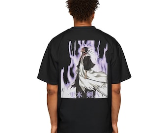 Koszulka Bleach Kenpachi Zaraki Oversized – Streetwear z anime lat 90. – Soul Society Bankai – Unisex – Prezent dla Otaku