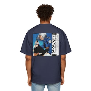 DBZ Future Trunks Oversized Tee – 90s Anime Vintage Streetwear – Capsule Corp Mirai Trunks – Unisex