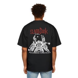 Slam Dunk Shohoku Oversized Tee – 90s Retro Anime Streetwear – Basketball manga – Sakuragi Rukawa Akagi – Unisex