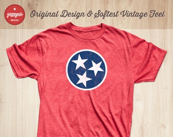 Tennessee Tristar Shirt | Tennessee Shirt | Tennessee Flag Shirt | Tennessee State Flag T-shirt for Men and Women by Geenyus Brand