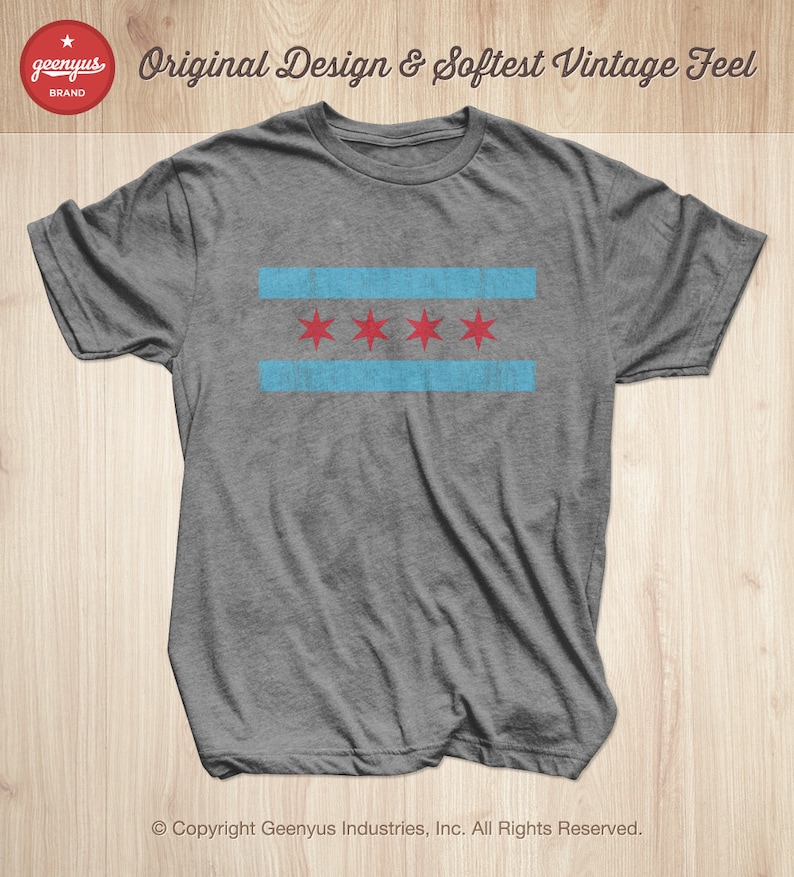 Chicago Flag Shirt Chicago Shirt Chicago Flag Tshirt Etsy