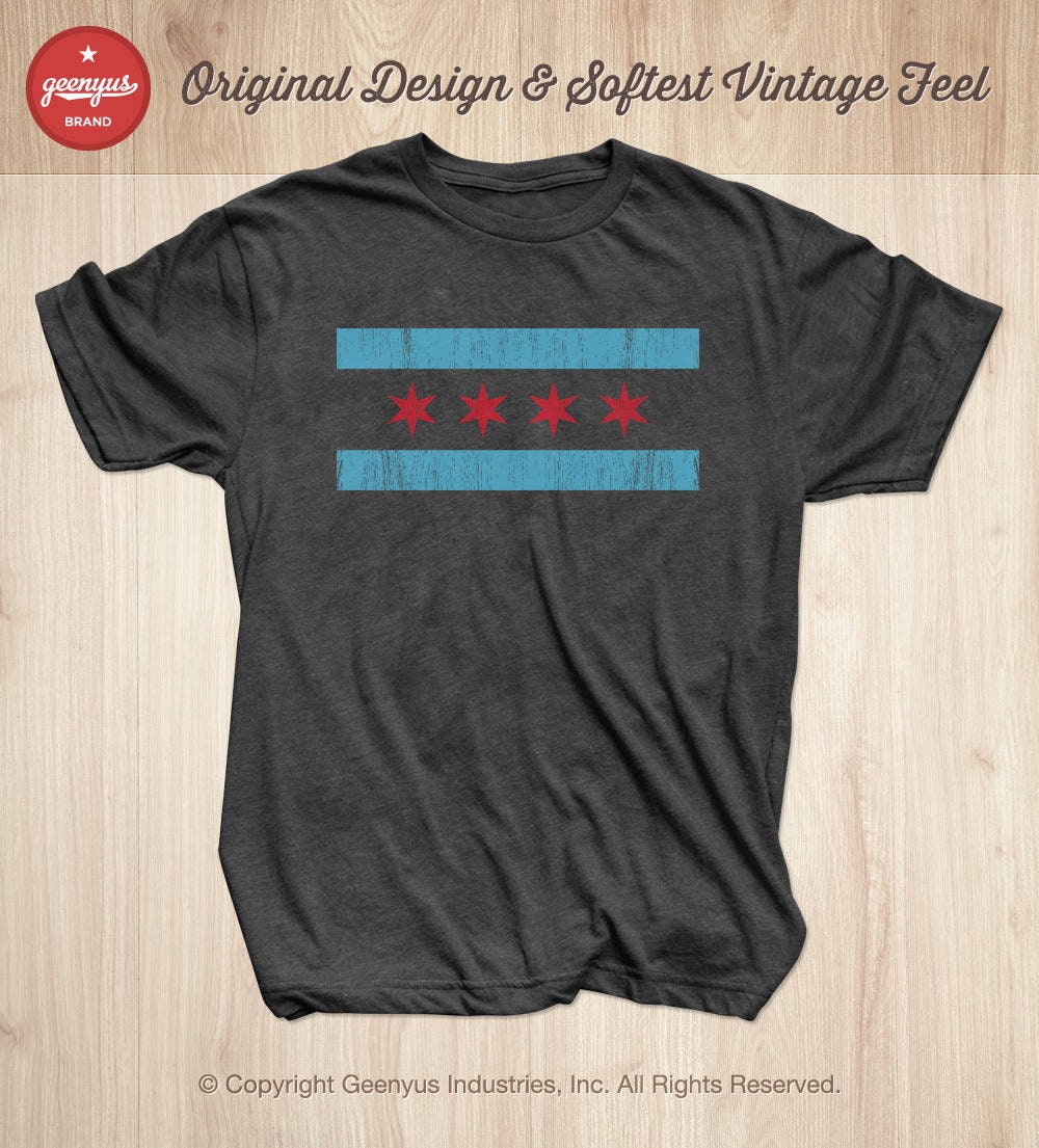 Chicago Shirt | Chicago Flag T-Shirt | Chicago Tshirt | Chicago T-Shirt | Chicago Flag T Shirts by Geenyus Brand | Chitown Clothing