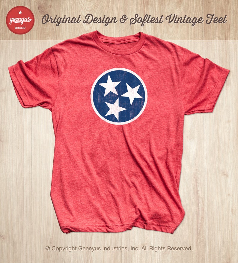 Tennessee Tristar Shirt Tennessee Shirt Tennessee Flag Shirt Tennessee State Flag T-shirt for Men and Women by Geenyus Brand image 1