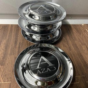 4 x Wheel Floating Center Caps Big cap xl cap Silver For Azad 7.2 Inch 182 mm