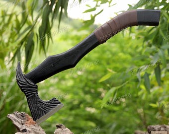 Custom VIKING AXE Forged Camping Axe, Personalized gifts for him, functional axe, Birthday gifts for her, Handmade gift for dad, hatchet axe