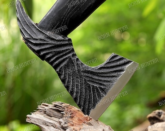 Machado Viking personalizado, forjado, para camping. Presente personalizado para ele, machado funcional, presente de aniversário para ela, presente artesanal para o pai, machado tipo machadinha.