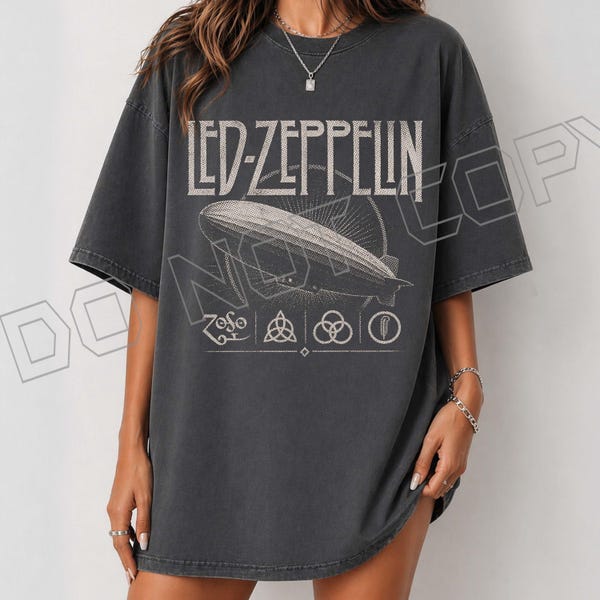 Comfort Colors Led Zeppelin T-Shirt | Rock Band Tee | Classic Rock Shirt | Retro Graphic Tee | DTF Printed Unisex T-Shirt