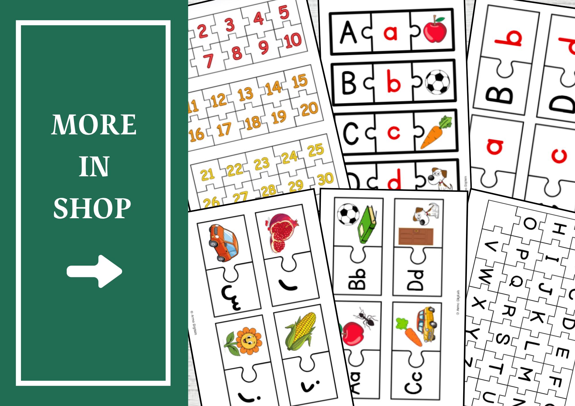 Printable Alphabet Puzzle With Words , Matching Words With Letters ...