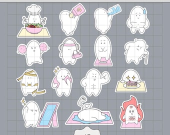 Fitness, Gym Stickers Bundle  – Digital Planner and Goodnotes Stickers –  PNG & Printable PDF