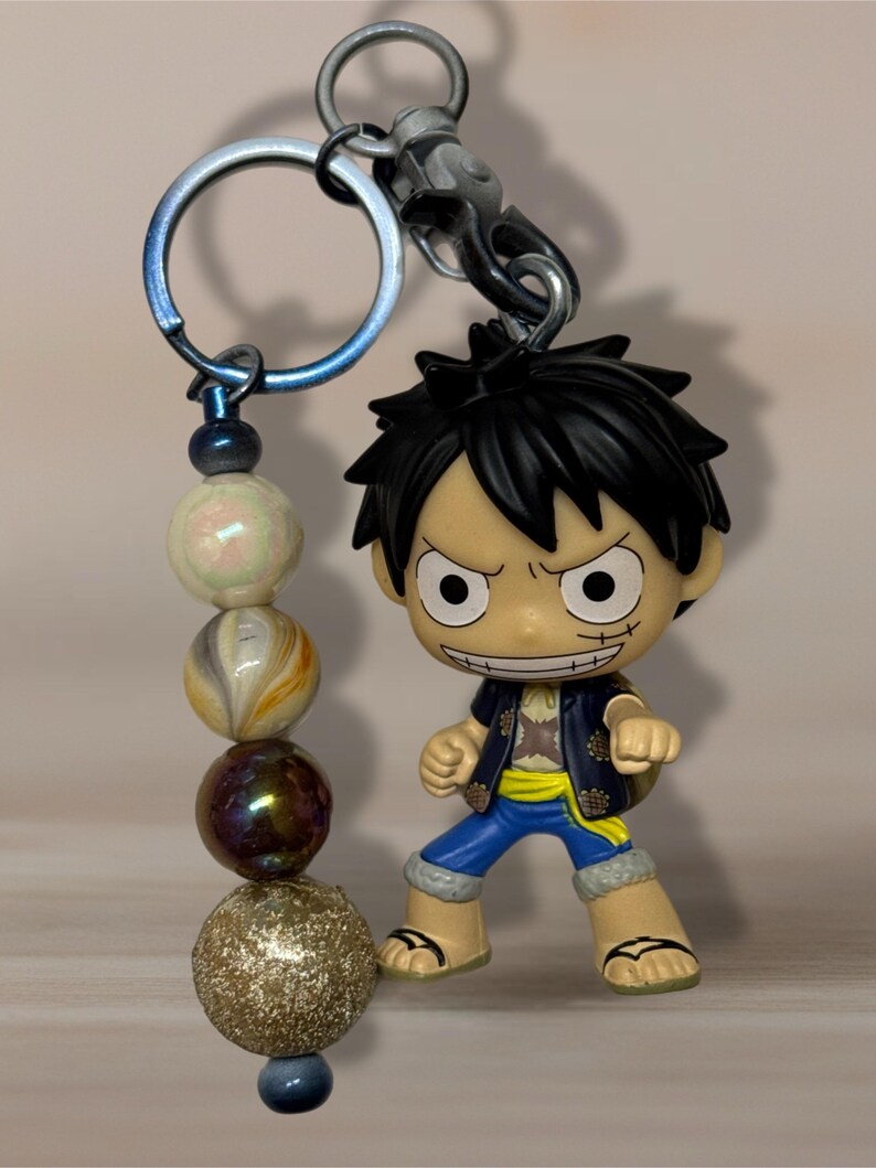 Luffy Expanded Key Chain Luffy Keychain • Handmade Anime Beaded Bag Charm - Etsy