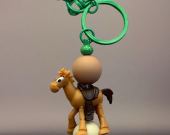 Bullseye Keychain | Handmade Toy Story Horse Keychain | Pixar Beaded Charm