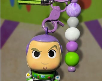 Buzz Lightyear Keychain • Toy Story Beaded Bag Charm with Tassel