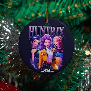 Rumi Mira Zoey Decor Ornament, Cute Huntrix Kpop Anime Custom Gift Christmas Tree Decor, Personalized Kpop Music Keepsake Ceramic Ornament