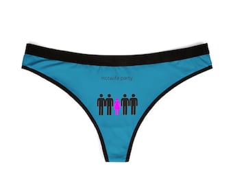 Turquoise 'Hotwife Party' Thong, Novelty Underwear
