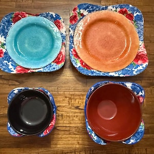 Microwavable Reversible Bowl and Plate Cozy for Everyday Use, Kitchen Decor, Multiple Fabric Designs