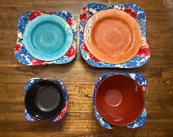 Microwavable Reversible Bowl and Plate Cozy for Everyday Use, Kitchen Decor, Multiple Fabric Designs
