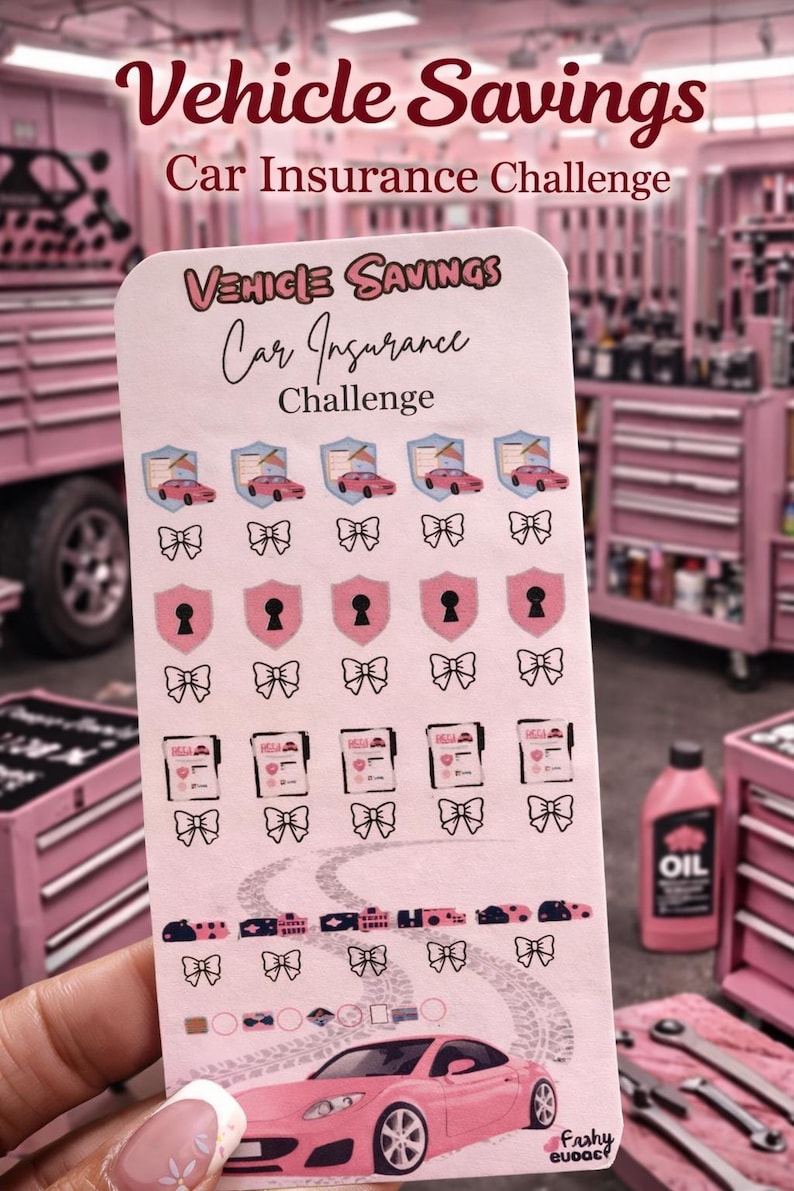 Vehicle Savings Challenge Set | Car Maintenance Fund Tracker (physical ...