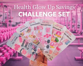 Health Glow Up Savings Challenges | Fitness, Food, Self-Care Budgeting (Physical Product)